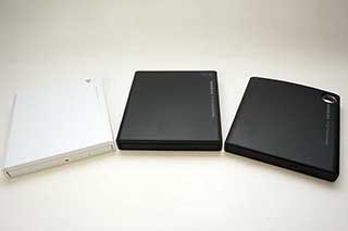 CDレコシリーズ。左からDVDミレル「DVRP-W8AI」、CDレコ Wi-Fi「CDRI-W24AI」、CDレコ「CDRI-S24A」
