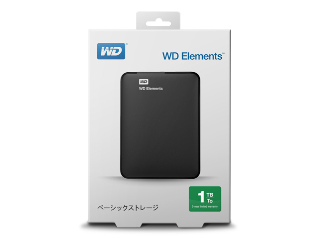 WD Elements Portable　パッケージ（1TB）