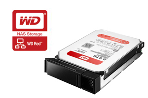 WD社のNAS用に設計された熱・振動に強いハードディスク「WD Red」を採用