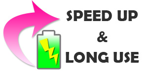 「高速化と長時間使用が可能に」のイメージ図