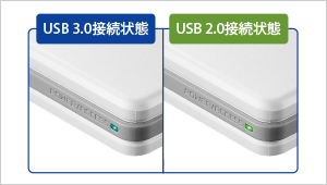 USB 3.0/2.0両対応！LEDで接続状態がわかる！