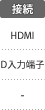 接続：HDMI／D入力端子
