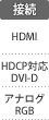 接続：HDMI／HDCP対応DVI-D／アナログRGB