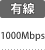 有線速度：1000Mbps