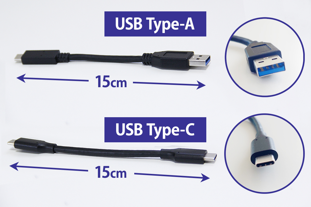 USB AとUSB Type-Cにも対応しており、2種類のケーブルが標準添付されている