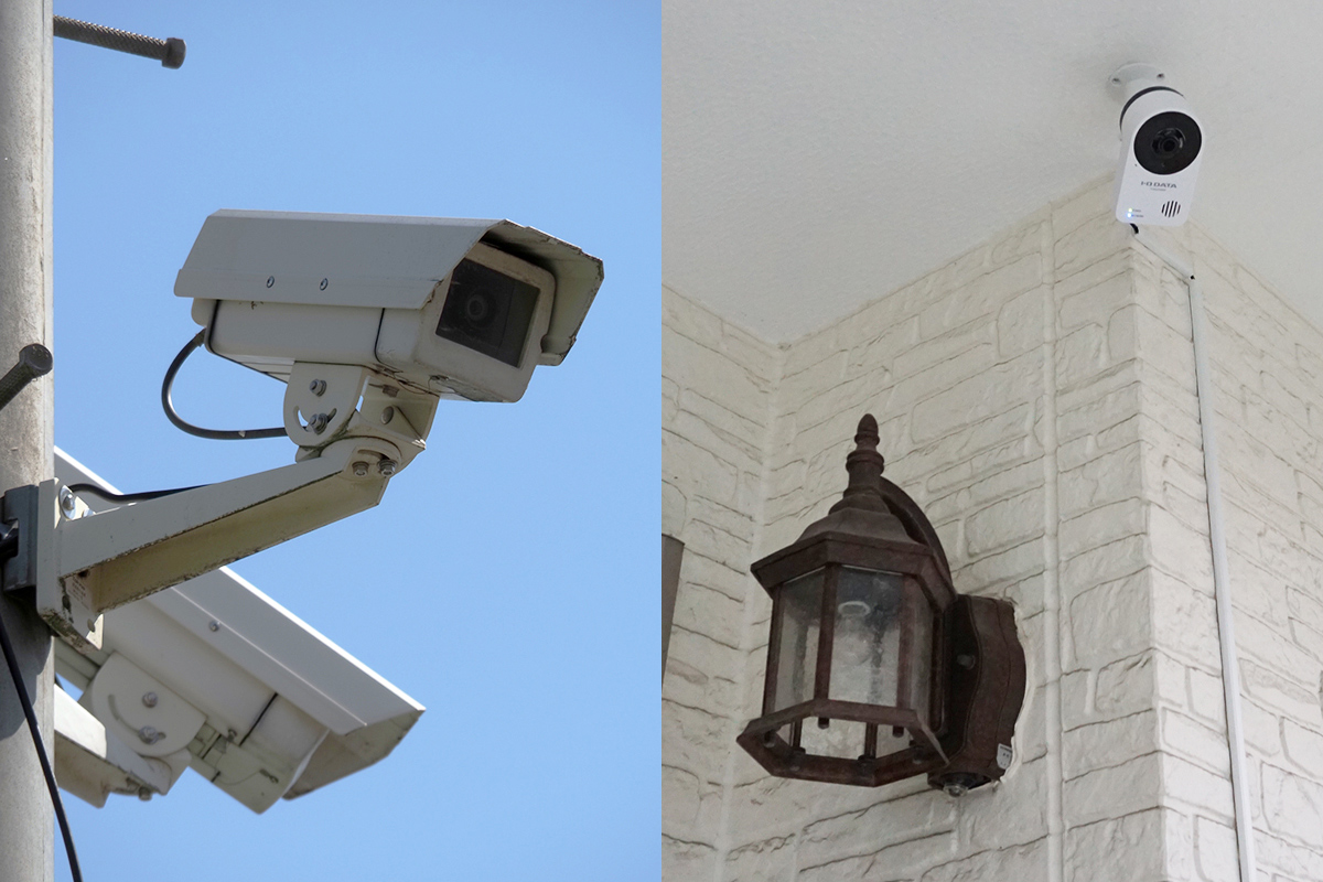 左：監視カメラ　右：ネットワークカメラQwatch