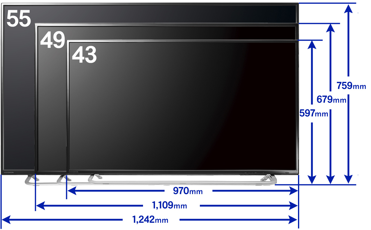 【43/49/55型サイズ徹底比較】設置場所に悩む4K大画面ディスプレイ | IODATA アイ・オー・データ機器