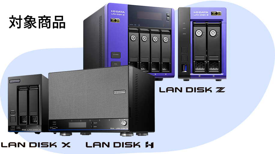 対象商品【LAN DISK H】【LAN DISK X】【LAN DISK Z】
