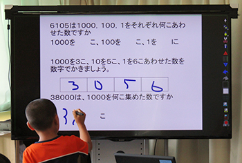 「てれたっち」を併用した授業風景