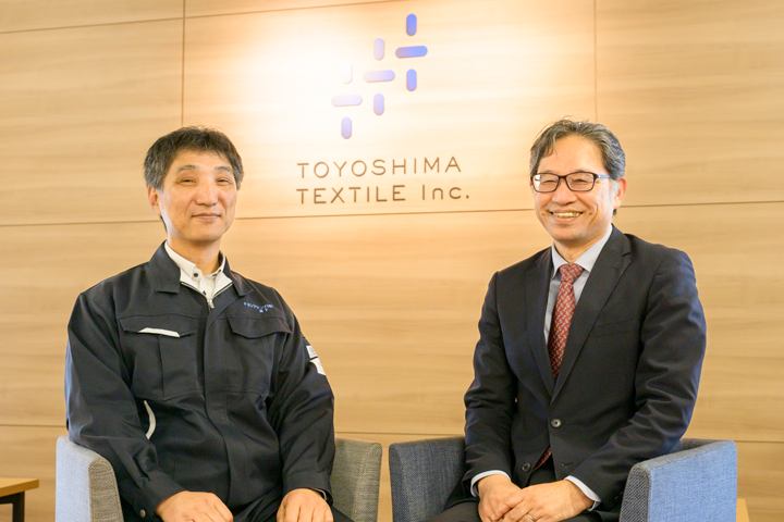 左：トヨシマセンイ株式会社 道下智明様、右：ユニコシステム株式会社 佐々木慶典様