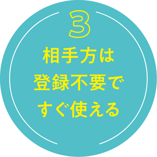 相手方は登録不要で直ぐ使える