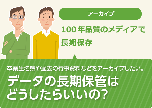 アーカイブ　100年品質のメディアで長期保存