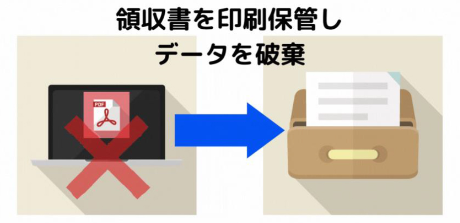 領収書を印刷保管しデータを破棄