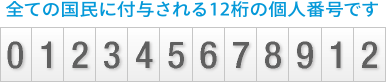 全ての国民に付与される12桁の個人番号です 012345678912