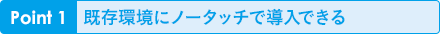 Point1 既存環境にノータッチで導入できる