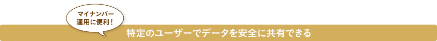 マイナンバー運用に便利！ 特定のユーザーでデータを安全に共有できる