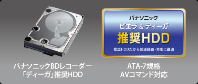 パナソニックブルーレイディスクレコーダー「ディーガ」推奨HDD