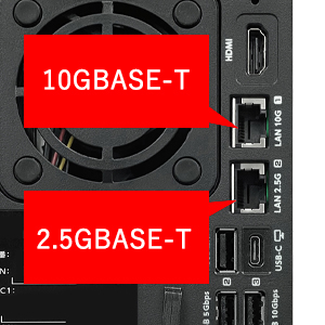 10GbE／5GbE／2.5GbEインターフェイスを標準搭載