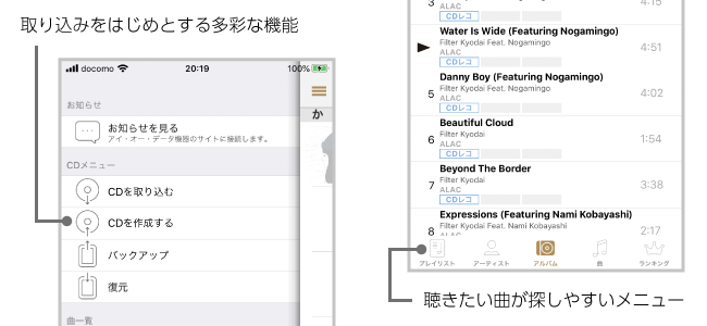 多彩な機能と直感的に操作しやすい再生メニュー