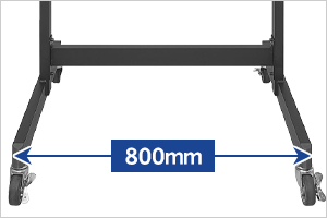 キャスター付で大型ディスプレイの移動もスムーズ