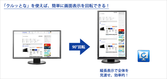 画面回転アプリ「クルッとな」を使えば、手軽に画面を縦表示に