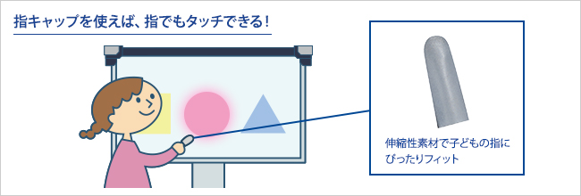 指キャップを使えば、指でもタッチできる！