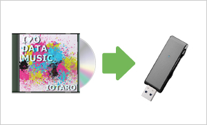 USBメモリーに曲を保存すれば、CDをセットせずにいつでも聴ける