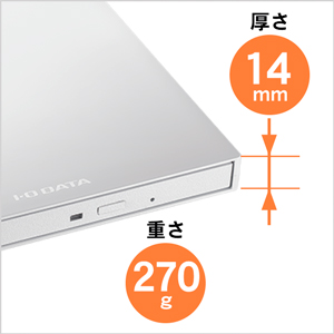 わずか約14mmの薄型筐体