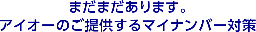 まだまだあります。アイオーのご提供するマイナンバー対策