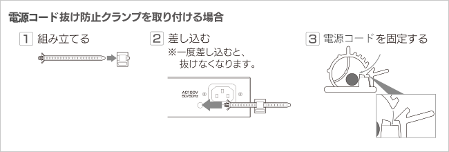 ケーブル抜け防止クランプ