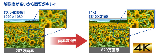 解像度が高いから画質がキレイ