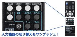 リモコンでダイレクトに操作できる！