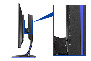 ゲーミングスタンドの高さ調整がしやすい「目盛り」付き