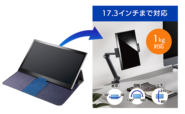 外出先とオフィスでモバイルディスプレイを共用