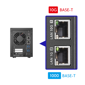 10GbE／5GbE／2.5GbEインターフェイスを標準搭載