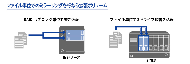 ファイル単位でのミラーリングを行う拡張ボリューム