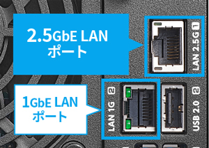 2.5GbEの高速ネットワークに対応