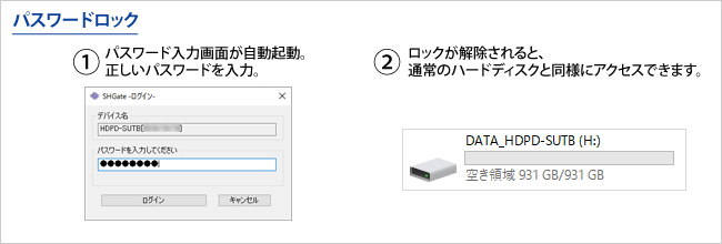 パスワードロックで、データを守る