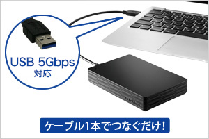 ケーブル1本でパソコンとつなぐだけ！