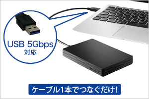 ケーブル1本でパソコンとつなぐだけ！