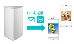 友達へのシェアもかんたん。写真や動画をURLで共有できる