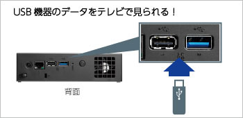 USB機器に保存した写真や動画も、テレビで鑑賞