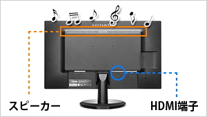 スピーカー（2W+2W：ステレオ）を本体に搭載