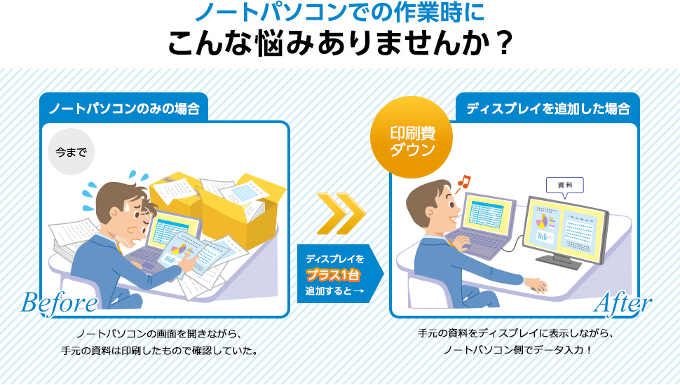 ノートパソコンでの作業時にこんな悩みありませんか？