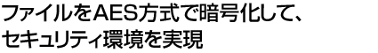 ファイルをAES方式で暗号化して、セキュリティ環境を実現