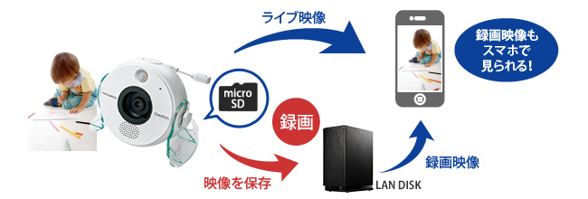 SDカード＆NASへ映像を録画