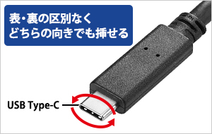 表・裏の区別なく挿せるUSB Type-Cコネクター