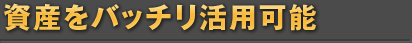 資産をバッチリ活用可能