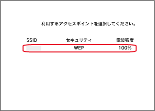 アクセスポイント選択