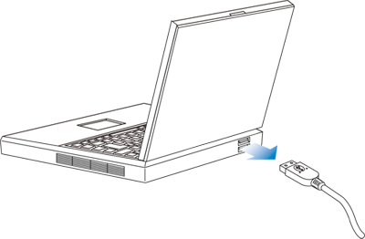USBケーブルをパソコンから取り外します。